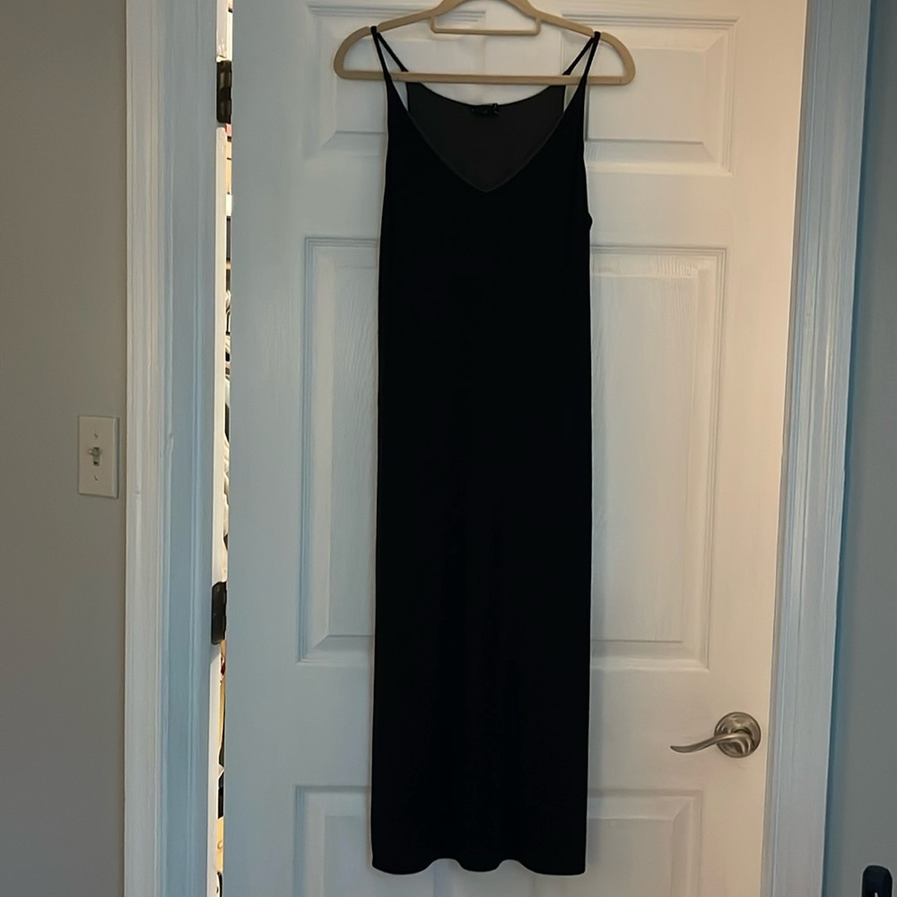 Black Midi Slip Dress
